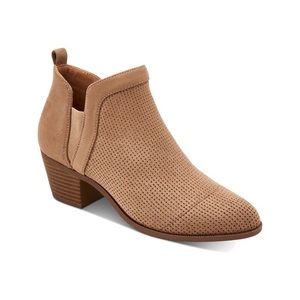 Myrrah Faux Suede Pointed Toe Tan booties